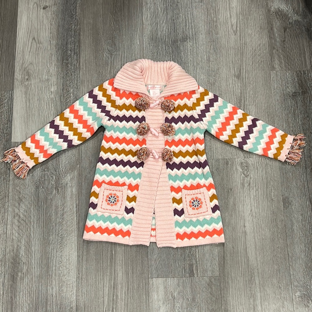 Maggie & Zoe chevron print cardigan sweater, size 2T